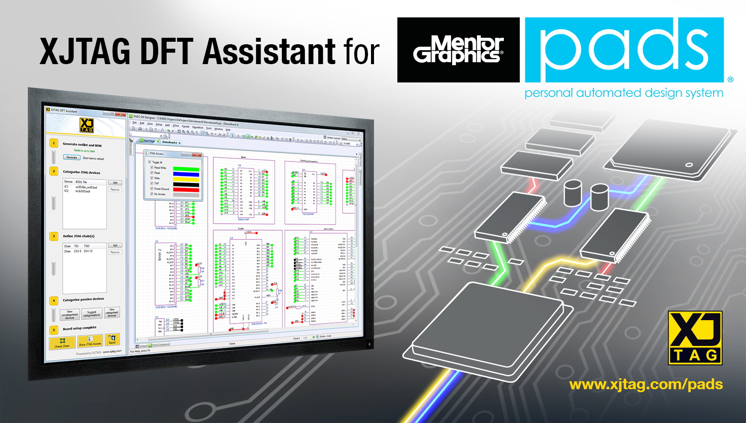 månedlige Algebraisk Afhængighed XJTAG DFT Assistant for Mentor Graphics PADS